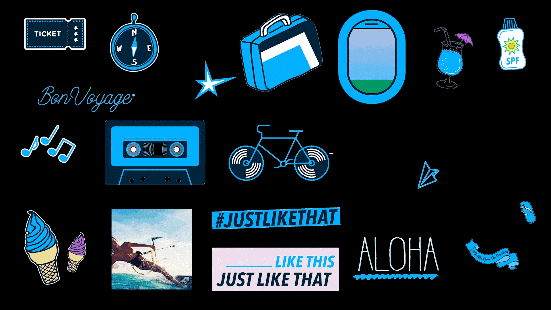 Orbitz Social Stickers, Animated Gifs